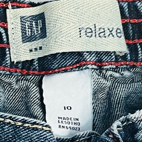 gap Kids Barrel Jeans elasticized waist zip fly closure indigo wash size 10 - Picture 7 of 8